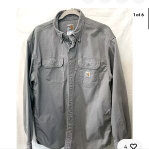 Carhartt Grey Casual Button Down Shirt Long Sleeve